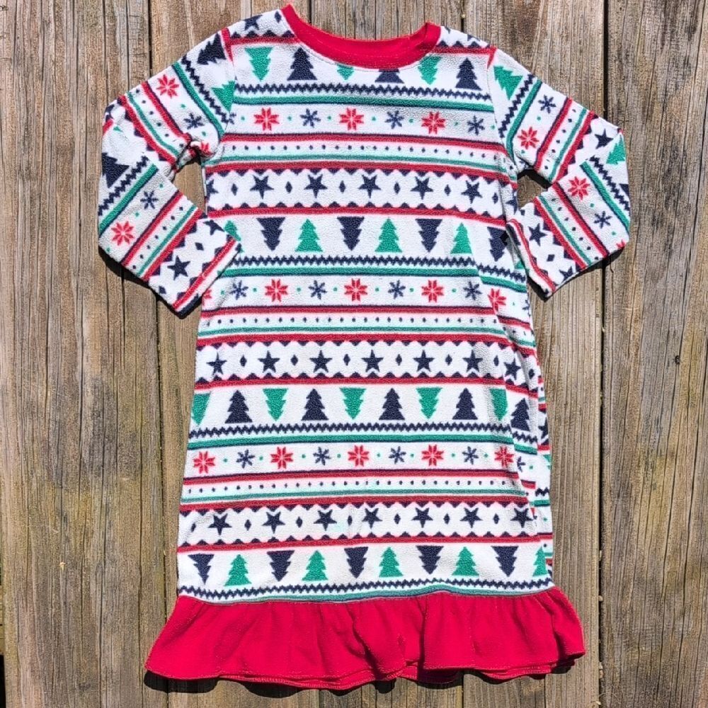 Jammies For Your Families Girls 3T Fleece Christmas Holiday Night Gown